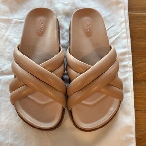 Covet Women's Tan Slide Sandals